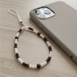 Tiger’s Eye Handmade Beaded Elastic Phone Charm Wristlet Functional